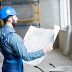 Builder at the construction site